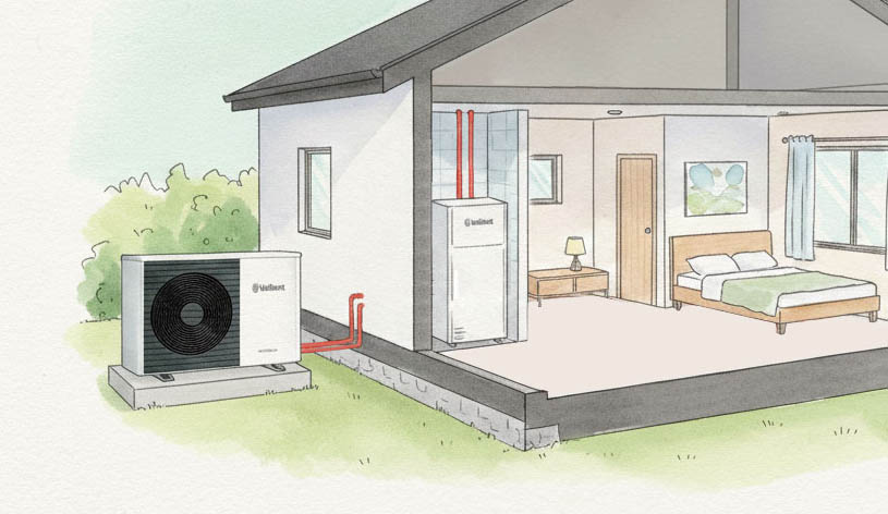 Podlahové vykurovanie a tepelné čerpadlo v Rakúsku